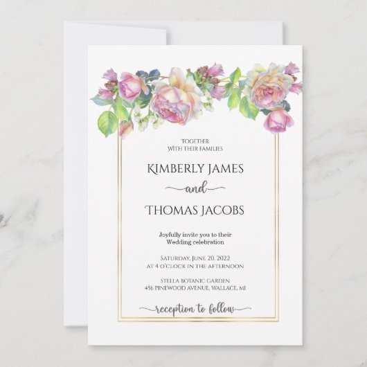 Faire-part de mariage Rose Blush (Devant)