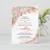 Faire-part de mariage Rose Blush (Debout devant)