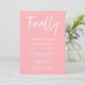 Faire-part de mariage rose blush moderne (Debout devant)