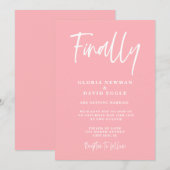Faire-part de mariage rose blush moderne (Devant / Derrière)