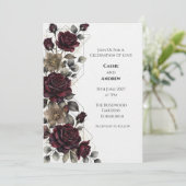 Faire-part de mariage Rose Bourgogne Eucalyptus (Debout devant)