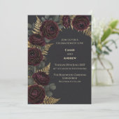 Faire-part de mariage Rose Bourgogne Or Fer (Debout devant)