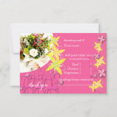 Faire part de mariage rose bubble pour RSVP (Dos)