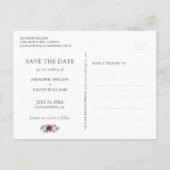 Faire-part de mariage rose burgundy argent (Dos)