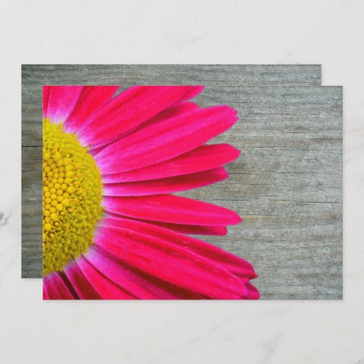 Faire-part de mariage rose chaud (Devant / Derrière)