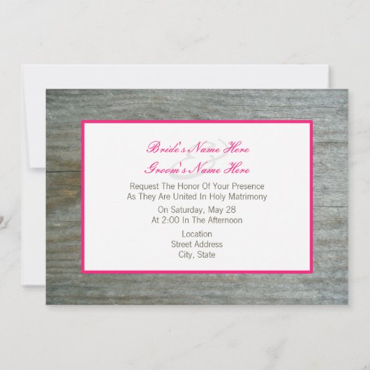 Faire-part de mariage rose chaud (Dos)