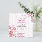 Faire-part de mariage rose chaud et Brown (Debout devant)