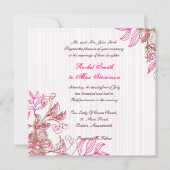 Faire-part de mariage rose chaud et Brown (Devant)