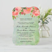 Faire-part de mariage rose chic minable de roses (Debout devant)