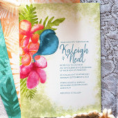 Faire-part de mariage rose, corail, sarcelle tropi