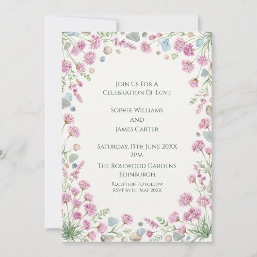 Faire-part de mariage Rose Cottage Rose (Devant)