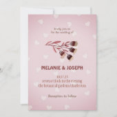 Faire-part de mariage rose crème moderne (Devant)