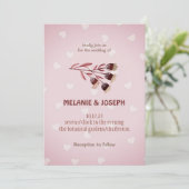 Faire-part de mariage rose crème moderne (Debout devant)