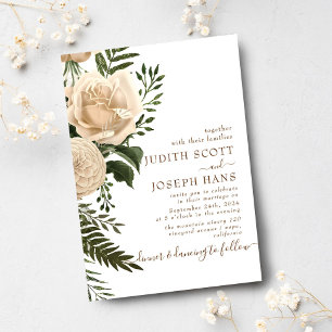 Faire-part de mariage Rose d'amour pur