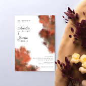 Faire-part de mariage Rose d'aquarelle en terre cu