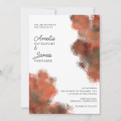 Faire-part de mariage Rose d'aquarelle en terre cu (Devant)