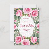 faire-part de mariage Rose d'aquarelle [personnali (Devant)