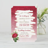 Faire-part de mariage Rose de Bourgogne (Debout devant)