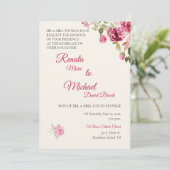 Faire-part de mariage Rose de Boysenberry (Debout devant)