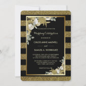 Faire-part de mariage Rose de bronze de bande d'or (Devant)