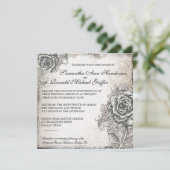 Faire-part de mariage rose de cru (Debout devant)