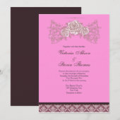 Faire-part de mariage rose de cru (Devant / Derrière)