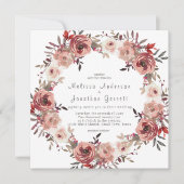 Faire-part de mariage Rose de fleurs rouges (Devant)