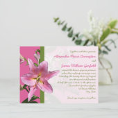 Faire-part de mariage rose de lis d'astronome (Debout devant)