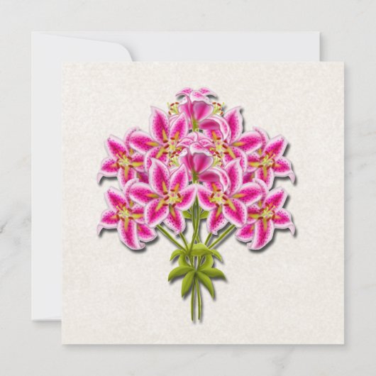 Faire-part de mariage rose de lis d'astronome (Dos)