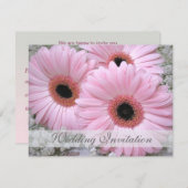 Faire-part de mariage rose de marguerite de (Devant / Derrière)