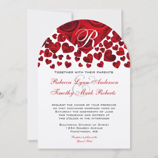 Faire-part de mariage Rose de Red Heart (Devant)