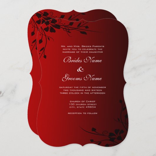 Faire-part de mariage Rose de Red Heart (Devant / Derrière)