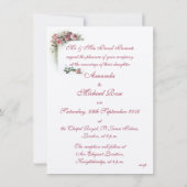 Faire-part de mariage rose de roses (Dos)