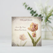 Faire-part de mariage rose de tulipe de perroquet (Debout devant)