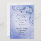 Faire-part de mariage rose d'époque bleu (Dos)