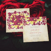 Faire-part de mariage Rose du coeur jaune et rouge