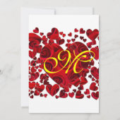 Faire-part de mariage Rose du coeur jaune et rouge (Dos)