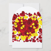 Faire-part de mariage Rose du coeur jaune et rouge (Dos)