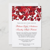 Faire-part de mariage Rose du Coeur Noir et Rouge (Devant)