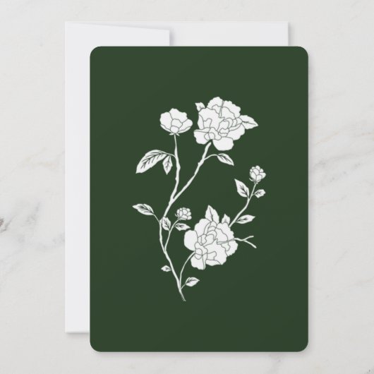 Faire-part de mariage Rose Emerald Green (Dos)