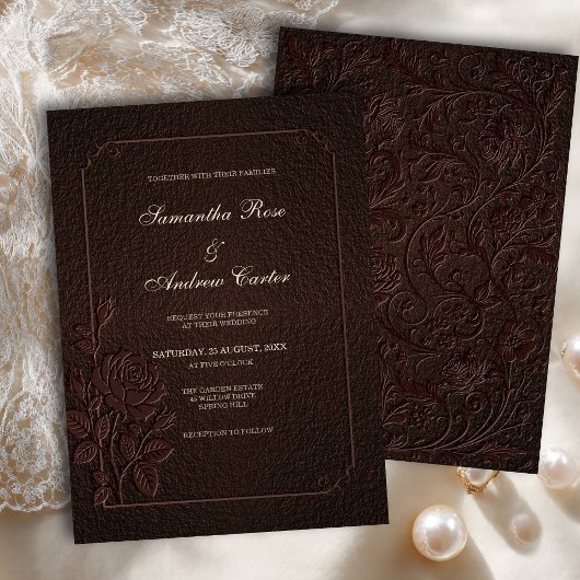 Faire-part de mariage Rose Espresso foncé