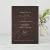 Faire-part de mariage Rose Espresso foncé (Debout devant)