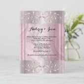 Faire-part de mariage rose et argent (Debout devant)