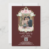 Faire-part de mariage Rose Et Blanc De Fleurs Dusk (Dos)