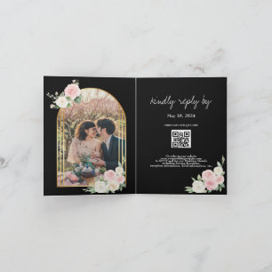 Faire-part de mariage Rose Et Blanc De Fleurs Dusk