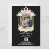 Faire-part de mariage Rose Et Blanc De Fleurs Dusk (Dos)