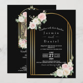 Faire-part de mariage Rose Et Blanc De Fleurs Dusk (Devant / Derrière)