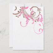 Faire-part de mariage rose et Brown double floral (Dos)