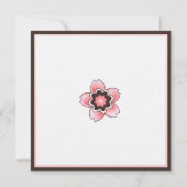 Faire-part de mariage rose et Brown en fleurs de c (Dos)