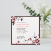 Faire-part de mariage rose et Brown en fleurs de c (Debout devant)